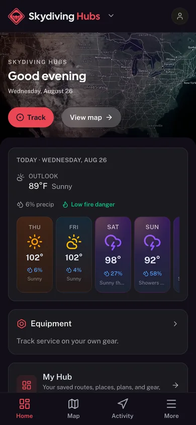 The GoHubs app dashboard